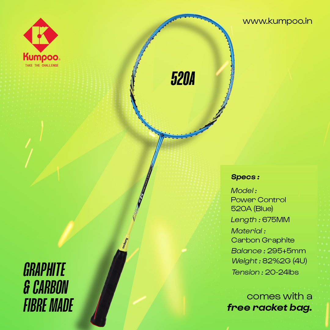 Kumpoo Racket Kumpoo Power Control 520A Carbon Graphite Badminton Racket - Strung ...
