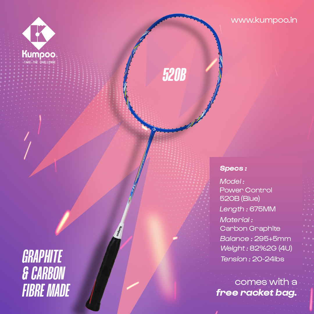Kumpoo Racket Kumpoo Power Control 520B Carbon Graphite Badminton Racket - Strung ...