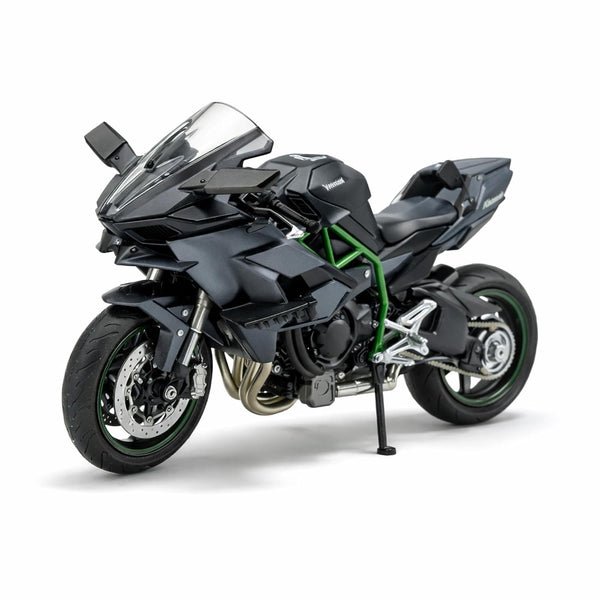 Wizplex MSZ Kawasaki Ninja H2R 1:18 Scale Officially Licensed Die Cast Metal Bike — Hyperbike Model with Steerable Wheel, Rear Suspension & Kickstand, Collectible Showpiece for Kids 6+ & Enthusiasts