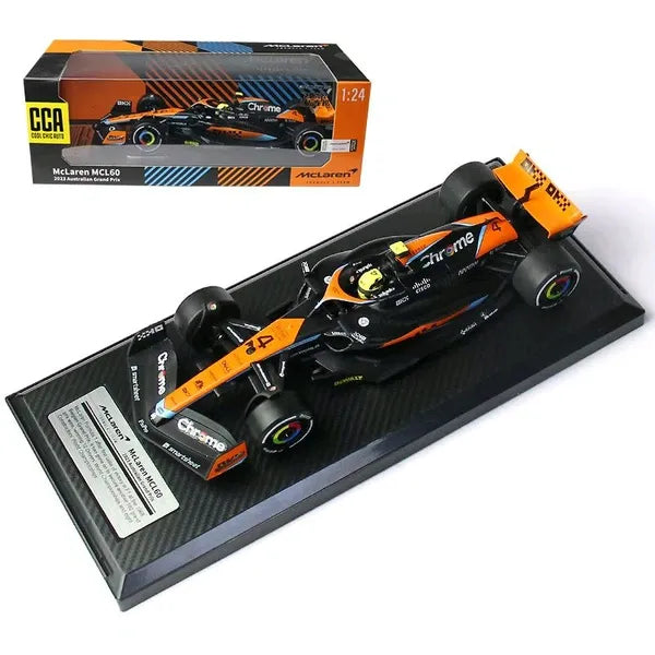 Licensed McLaren MCL60 Diecast Model with Helmet - 2023 British GP "Chrome Edition" - Lando Norris #4 - 1:43 Scale F1 Collectible Car by CCA